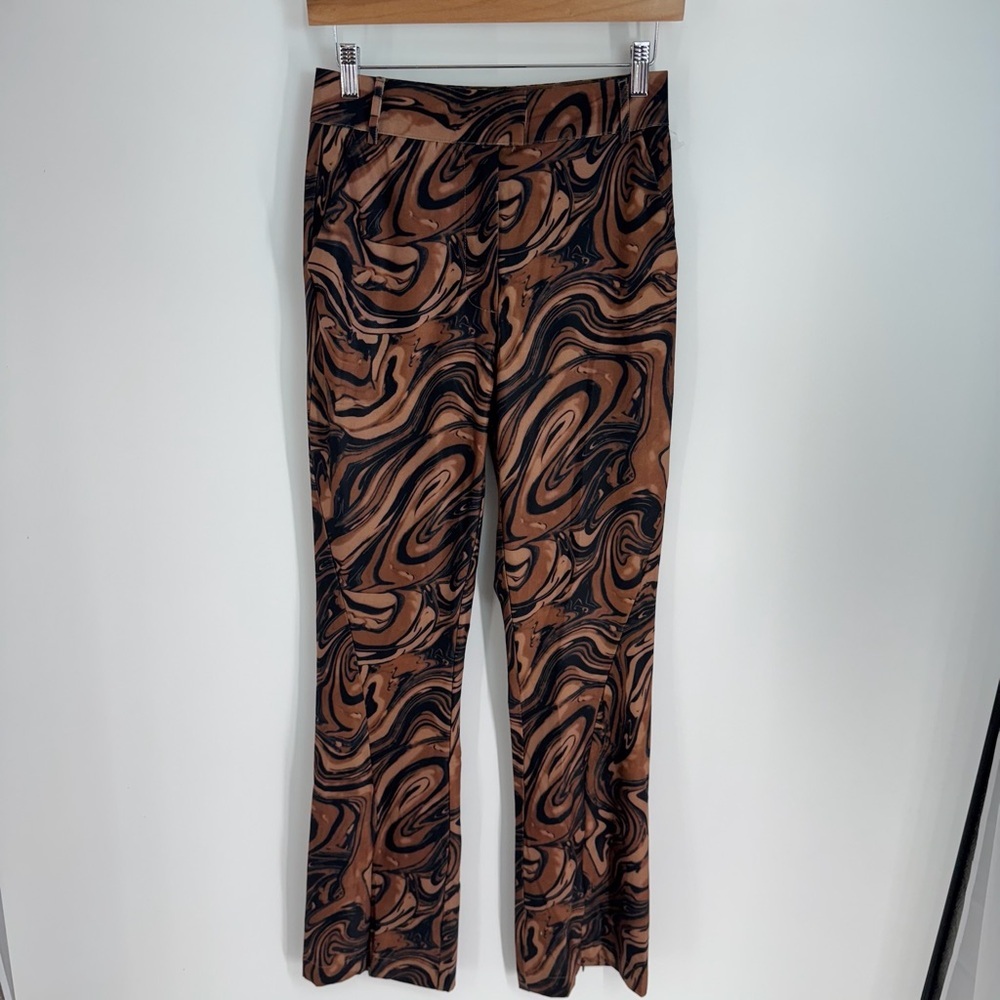 House of Sunny High Rise Flare Swirl Print Pants